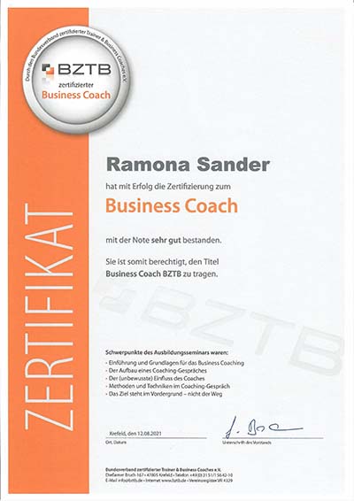 Zertifikat - Business Coach